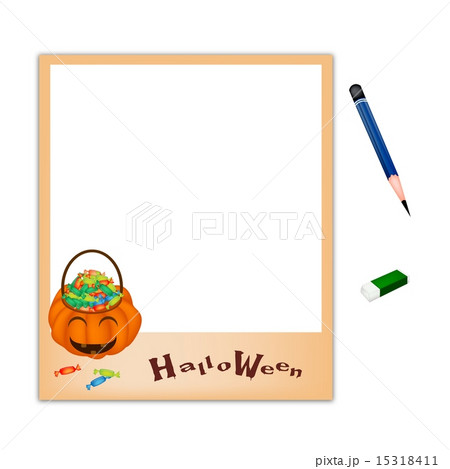 Pencil and Eraser with Jack O' Lantern Picture 15318411