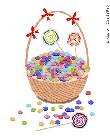 A Brown Basket of Chocolates and Lollipops 15318935