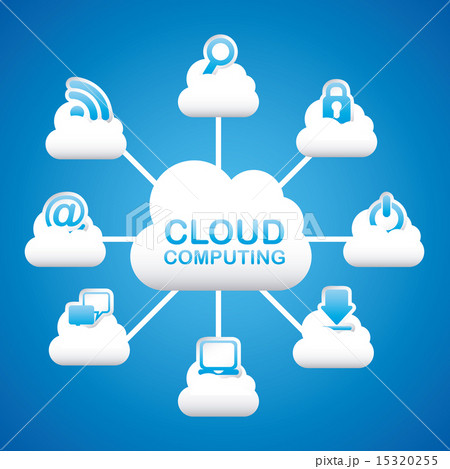 cloud computing over blue background vector illustration 15320255