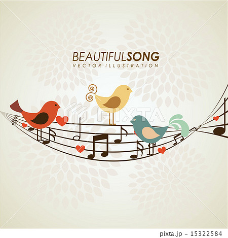 Bird design over beige background vector...のイラスト素材 [15322584] - PIXTA