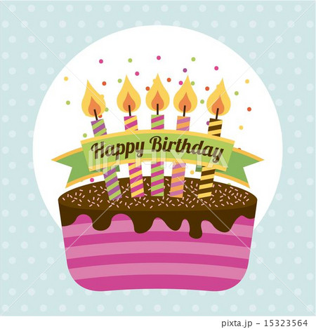 Birthday design over blue background vector illustration 15323564
