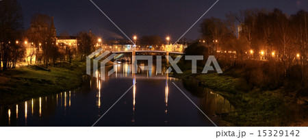 night view of the city river bridge night view of the city river bridge 15329142