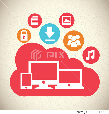 cloud computing over beige background vector illustration cloud computing over beige background vector illustration 15331379