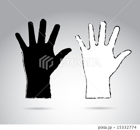 hands stop isolated over gray background vector 15332774