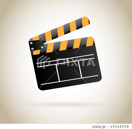 clapper design over beige background vector illustration 15334559