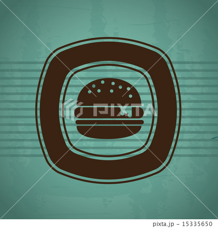 label burger over blue background vector illustration 15335650