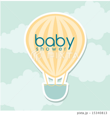 baby shower design over sky landscape background vector illustra 15340813