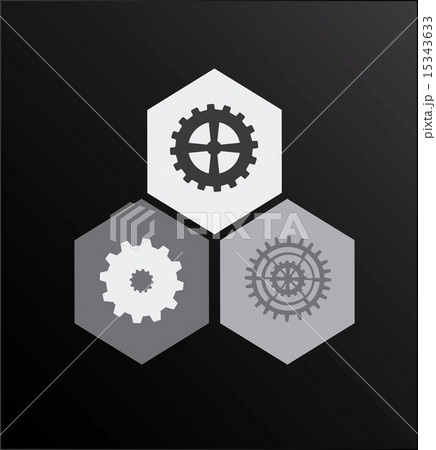 Gears design over black background vector...のイラスト素材 [15343633] - PIXTA