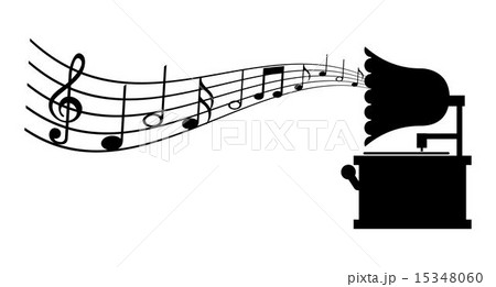 gramophone with musical notes conceptual image Vector illustrati gramophone with musical notes conceptual image Vector illustrati 15348060