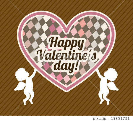 Valentine\s day over brown background vector illustration Valentine\s day over brown background vector illustration 15351731