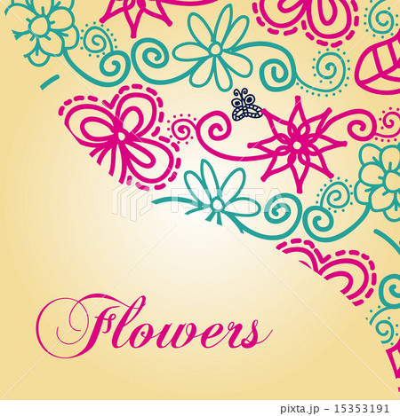 flowers design over cream background vector illustration flowers design over cream background vector illustration 15353191