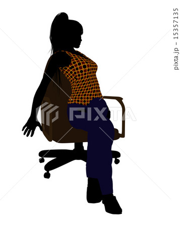 Woman Sitting On An Office Chair Illustration Silhouette Woman Sitting On An Office Chair Illustration Silhouette 15357135