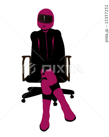 Female Sports Biker Sitting In A Chair Illustration Silhouette 15357252