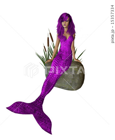 Purple Mermaid Sitting On A Rock Purple Mermaid Sitting On A Rock 15357334