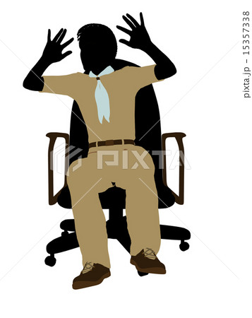 Boyscout Sitting In A Chair Illustration Silhouette 15357338