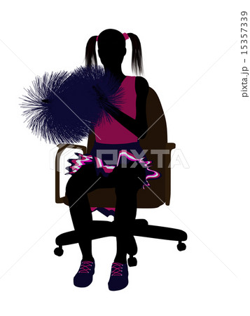 Cheerleader Sitting On An Office Chair Silhouette Cheerleader Sitting On An Office Chair Silhouette 15357339