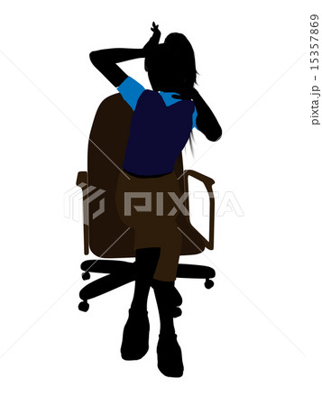 Woman Sitting On An Office Chair Silhouette Woman Sitting On An Office Chair Silhouette 15357869