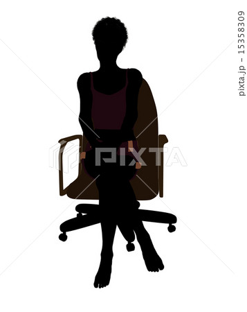 African American Woman In Undewear Sitting In An Office Chair Silhouette African American Woman In Undewear Sitting In An Office Chair Silhouette 15358309