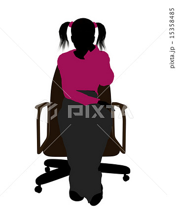 Female Teen Sitting In A Chair Silhouette 15358485
