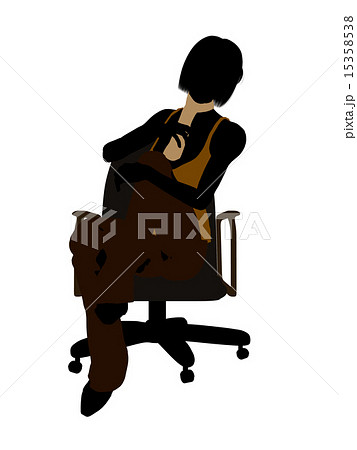 Business Woman Sitting In A Chair Silhouette Business Woman Sitting In A Chair Silhouette 15358538