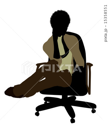 Female African American Office Illustration Silhouette 15358551