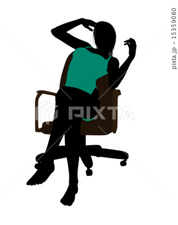 Female In A Swimsuit Sitting On An Office Chair Silhouette Female In A Swimsuit Sitting On An Office Chair Silhouette 15359080