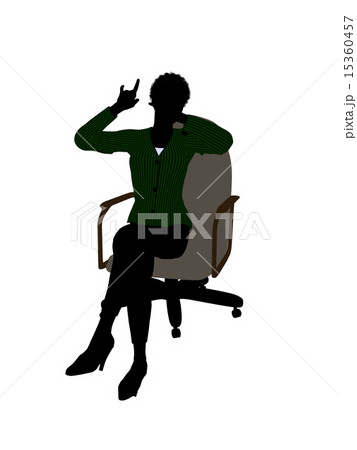 African American Female Sitting On An Office Chair Executive Silhouette 15360457