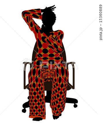 African American Woman Pajama Silhouette African American Woman Pajama Silhouette 15360889