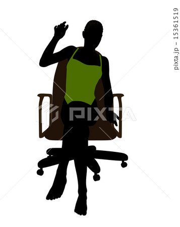 African American Female In A Swimsuit Sitting On An Office Chair Silhouette African American Female In A Swimsuit Sitting On An Office Chair Silhouette 15361519