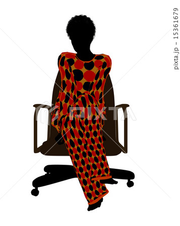 African American Woman Pajama Silhouette 15361679