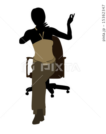 Female Executive Sitting On An Office Chair Illustration Silhouette 15362347