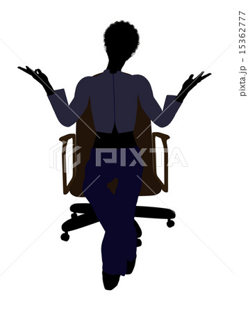 Female Executive Sitting On An Office Chair Illustration Silhouette 15362777
