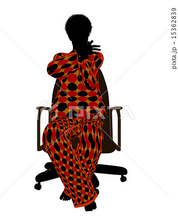 African American Woman Pajama Silhouette 15362839