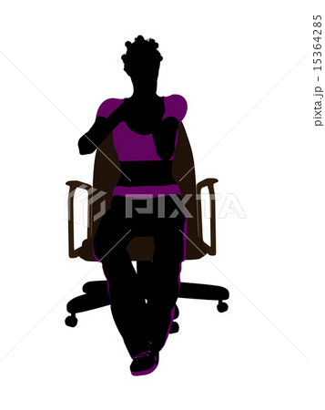 African American Female Workout Sitting On A Chair Silhouette African American Female Workout Sitting On A Chair Silhouette 15364285