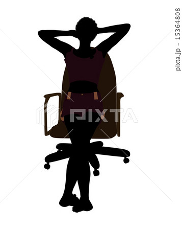 African American Woman In Undewear Sitting In An Office Chair Silhouette African American Woman In Undewear Sitting In An Office Chair Silhouette 15364808