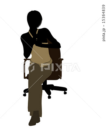 Female Executive Sitting On An Office Chair Illustration Silhouette 15364839