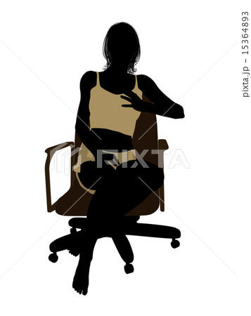 Woman In Undewear Sitting In An Office Chair Silhouette 15364893