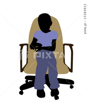African American Boy Sitting On A Chair Illustration Silhouette African American Boy Sitting On A Chair Illustration Silhouette 15364912