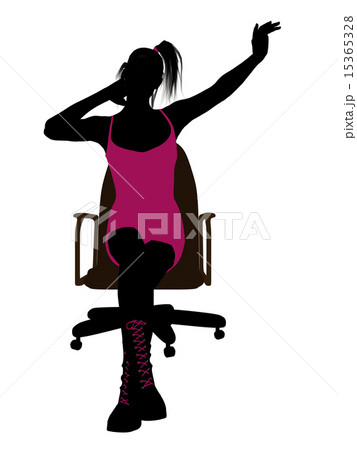 Punk Girl Sitting On An Office Chair Illustration Silhouette Punk Girl Sitting On An Office Chair Illustration Silhouette 15365328