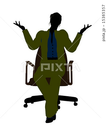 Female Executive Sitting On An Office Chair Illustration Silhouette 15365357