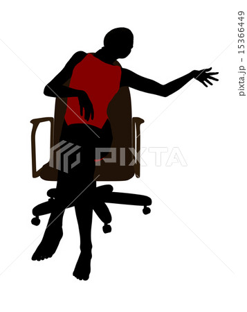 African American Wearing A Swimsuit Sitting In An Office Chair Silhouette 15366449