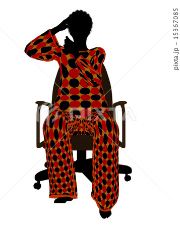 African American Woman Pajama Silhouette 15367085