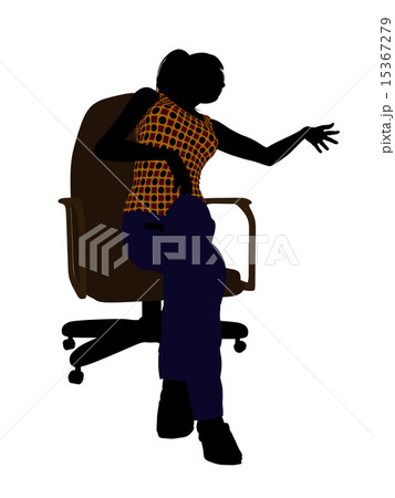 Woman Sitting On An Office Chair Illustration Silhouette Woman Sitting On An Office Chair Illustration Silhouette 15367279