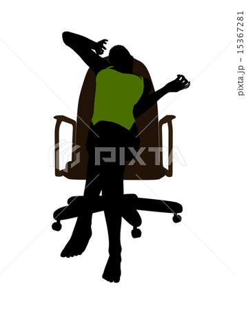 African American Female In A Swimsuit Sitting On An Office Chair Silhouette African American Female In A Swimsuit Sitting On An Office Chair Silhouette 15367281