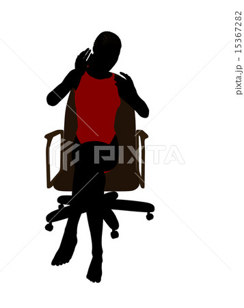 African American Wearing A Swimsuit Sitting In An Office Chair Silhouette African American Wearing A Swimsuit Sitting In An Office Chair Silhouette 15367282
