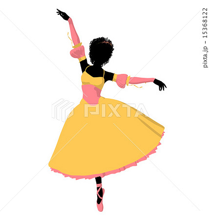 African American Ballerina Illustration Silhouette African American Ballerina Illustration Silhouette 15368122