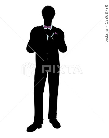 African American Man in a Tuxedo Silhouette African American Man in a Tuxedo Silhouette 15368730