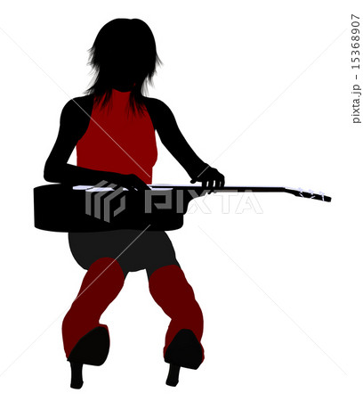 Female Musician Illustration Silhouette Female Musician Illustration Silhouette 15368907