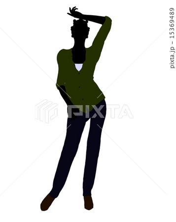 African American Casual Woman Illustration Silhouette African American Casual Woman Illustration Silhouette 15369489