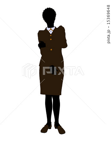 African American Female Office Illustration Silhouette 15369648